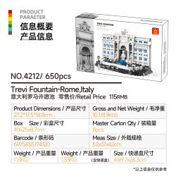 WANGE LIGAO Dr.Luck 4212-2 Trevi Fountain-Rome, Italy Xếp hình lắp ráp ghép mô hình Đài phun nước La Mã Trevi