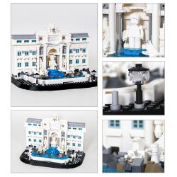 WANGE LIGAO Dr.Luck 4212-2 Trevi Fountain-Rome, Italy Xếp hình lắp ráp ghép mô hình Đài phun nước La Mã Trevi