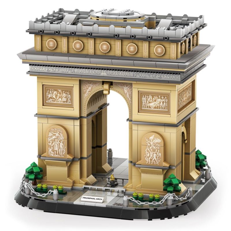 WANGE LIGAO Dr.Luck 5223-2 Arc de Triomphe Paris, France Xếp hình lắp ráp ghép mô hình Khải Hoàn Môn ở Paris, Pháp