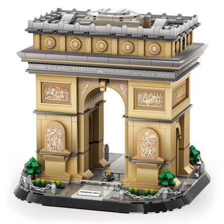 WANGE LIGAO Dr.Luck 5223-2 Arc de Triomphe Paris, France Xếp hình lắp ráp ghép mô hình Khải Hoàn Môn ở Paris, Pháp