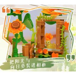 WOMA C2020 Xếp hình lắp ráp ghép mô hình Cầu Thang Hoa Hồng Đón Giấc Mơ Khung Ảnh Hoa