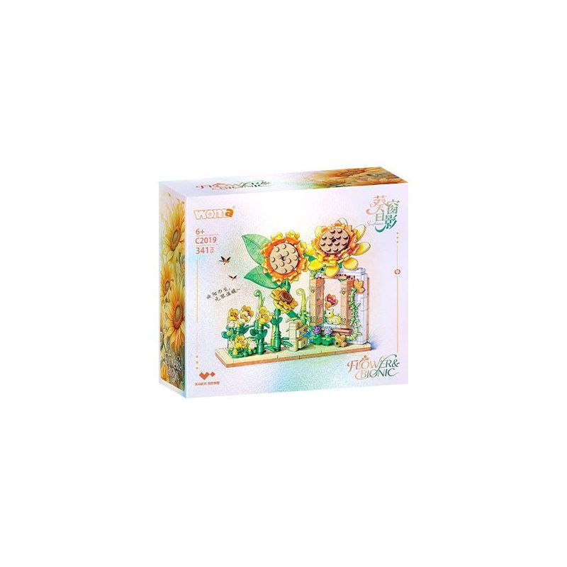 WOMA C2019 Xếp hình lắp ráp ghép mô hình Khung ảnh hoa hướng dương