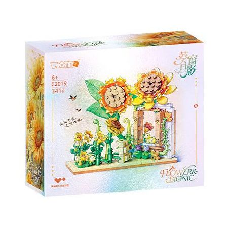 WOMA C2019 Xếp hình lắp ráp ghép mô hình Khung ảnh hoa hướng dương