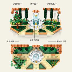 JIESTAR 57032 Fountain Square Xếp hình lắp ráp ghép mô hình Quảng trường đài phun nước sân trong