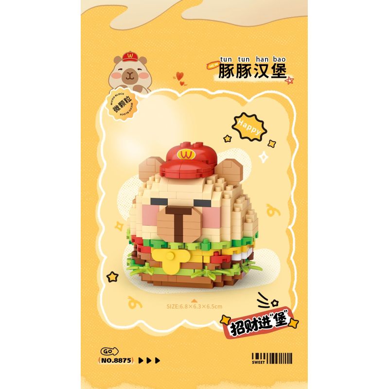 LOZ 8875 Capybara Xếp hình lắp ráp ghép mô hình Gia Đình Cá Heo: Burger Cá Heo