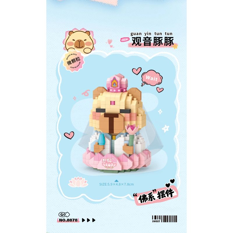 LOZ 8878 Capybara Xếp hình lắp ráp ghép mô hình Họ cá heo: Cá heo Quan Âm