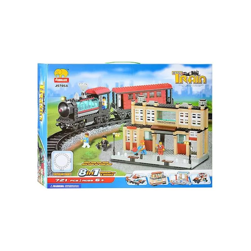 Jubilux J5706A Binyan BBLT0754 Xếp hình lắp ráp ghép mô hình Nhà ga 8 trong 1