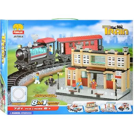 Jubilux J5706A Binyan BBLT0754 Xếp hình lắp ráp ghép mô hình Nhà ga 8 trong 1