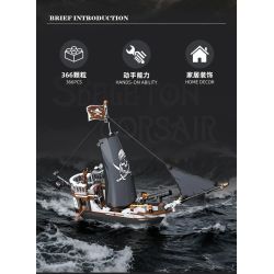 JIESTAR 59150 Skeleton Corsair Xếp hình lắp ráp ghép mô hình Phòng trưng bày xương