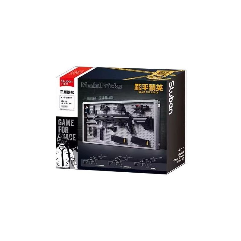 Sluban M38-B1589 Xếp hình lắp ráp ghép mô hình Hòa bình Elite: Súng trường tấn công M416