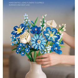 JIESTAR JJ9240 Xếp hình lắp ráp ghép mô hình hoa tulip màu xanh nửa đêm