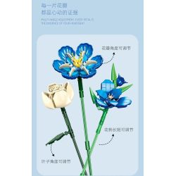 JIESTAR JJ9240 Xếp hình lắp ráp ghép mô hình hoa tulip màu xanh nửa đêm