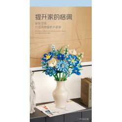 JIESTAR JJ9240 Xếp hình lắp ráp ghép mô hình hoa tulip màu xanh nửa đêm