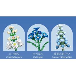 JIESTAR JJ9240 Xếp hình lắp ráp ghép mô hình hoa tulip màu xanh nửa đêm