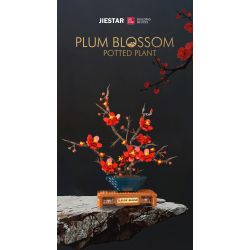 JIESTAR JJ9257 Plum Blossom Potted Plant Xếp hình lắp ráp ghép mô hình Chậu hoa mận kiêu hãnh