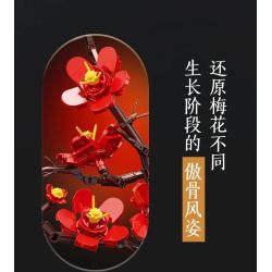 JIESTAR JJ9257 Plum Blossom Potted Plant Xếp hình lắp ráp ghép mô hình Chậu hoa mận kiêu hãnh