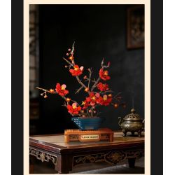 JIESTAR JJ9257 Plum Blossom Potted Plant Xếp hình lắp ráp ghép mô hình Chậu hoa mận kiêu hãnh