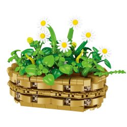 JIESTAR JJ9188 Xếp hình lắp ráp ghép mô hình Chậu hoa cúc nhỏ