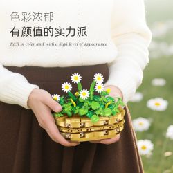 JIESTAR JJ9188 Xếp hình lắp ráp ghép mô hình Chậu hoa cúc nhỏ