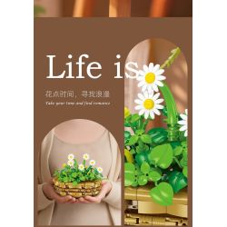 JIESTAR JJ9188 Xếp hình lắp ráp ghép mô hình Chậu hoa cúc nhỏ