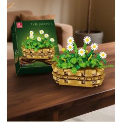 JIESTAR JJ9188 Xếp hình lắp ráp ghép mô hình Chậu hoa cúc nhỏ