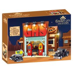 small angle JD111 Xếp hình lắp ráp ghép mô hình Thành phố Cowboy: Trung tâm sửa chữa ô tô