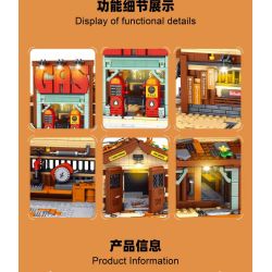 small angle JD111 Xếp hình lắp ráp ghép mô hình Thành phố Cowboy: Trung tâm sửa chữa ô tô