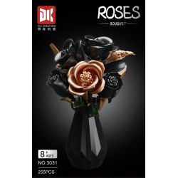 DK 3031 Xếp hình lắp ráp ghép mô hình hoa hồng vàng đen