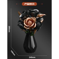 DK 3031 Xếp hình lắp ráp ghép mô hình hoa hồng vàng đen