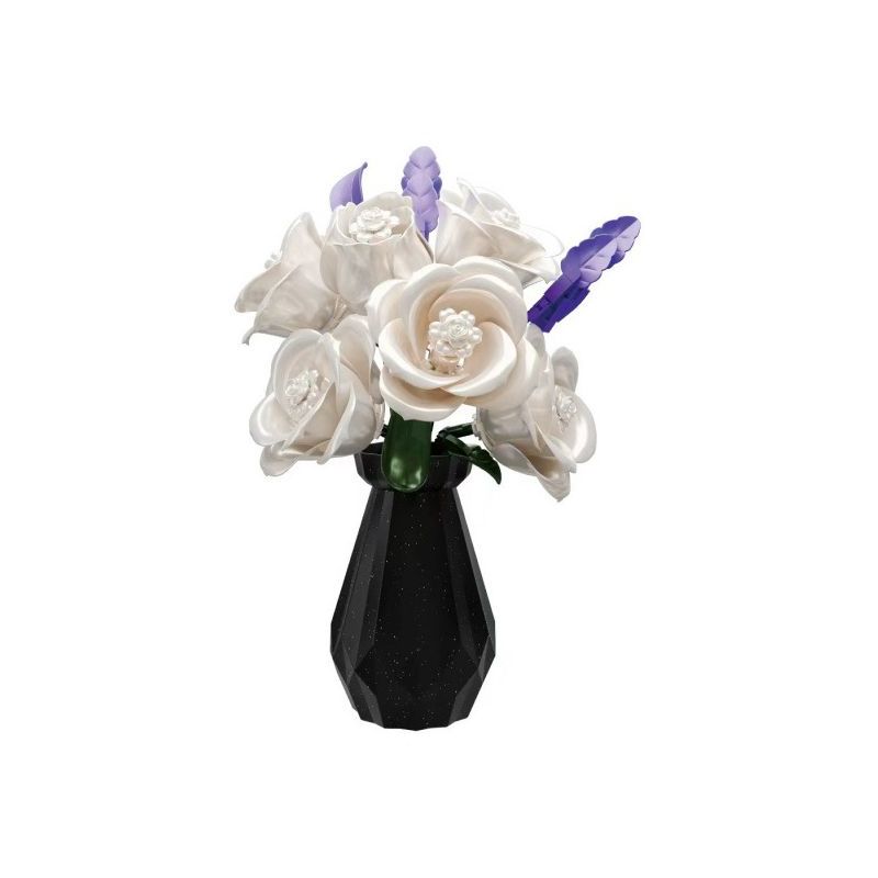 DK 3032 Xếp hình lắp ráp ghép mô hình hoa hồng trắng