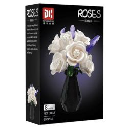 DK 3032 Xếp hình lắp ráp ghép mô hình hoa hồng trắng