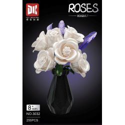 DK 3032 Xếp hình lắp ráp ghép mô hình hoa hồng trắng