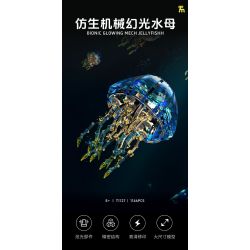 Takuki T1127 Bionic Glowing Mech Jellyfish Xếp hình lắp ráp ghép mô hình Sứa ánh sáng cơ học sinh học