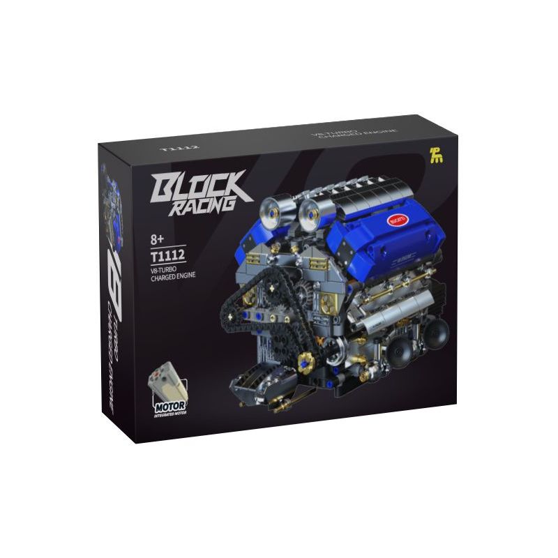 Takuki T1112 V8 Turbo Charged Xếp hình lắp ráp ghép mô hình Động cơ V8