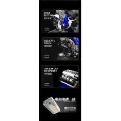 Takuki T1112 V8 Turbo Charged Xếp hình lắp ráp ghép mô hình Động cơ V8