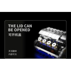 Takuki T1112 V8 Turbo Charged Xếp hình lắp ráp ghép mô hình Động cơ V8