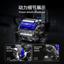 Takuki T1112 V8 Turbo Charged Xếp hình lắp ráp ghép mô hình Động cơ V8