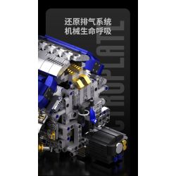 Takuki T1112 V8 Turbo Charged Xếp hình lắp ráp ghép mô hình Động cơ V8