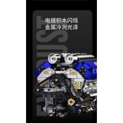 Takuki T1112 V8 Turbo Charged Xếp hình lắp ráp ghép mô hình Động cơ V8