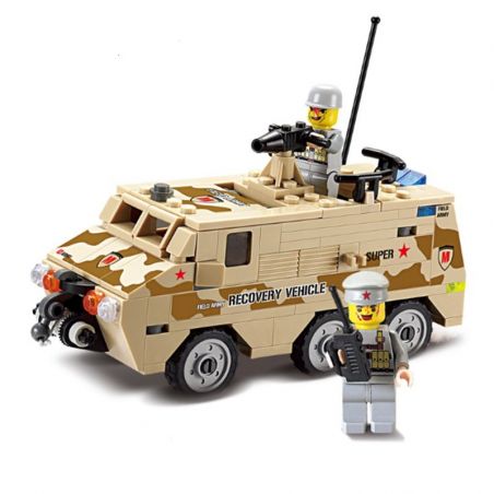 Kazi KY84026 84026 non  XE GIẢI CỨU BỌC THÉP bộ đồ chơi xếp lắp ráp ghép mô hình Field Army Chiến Trường 180 khối