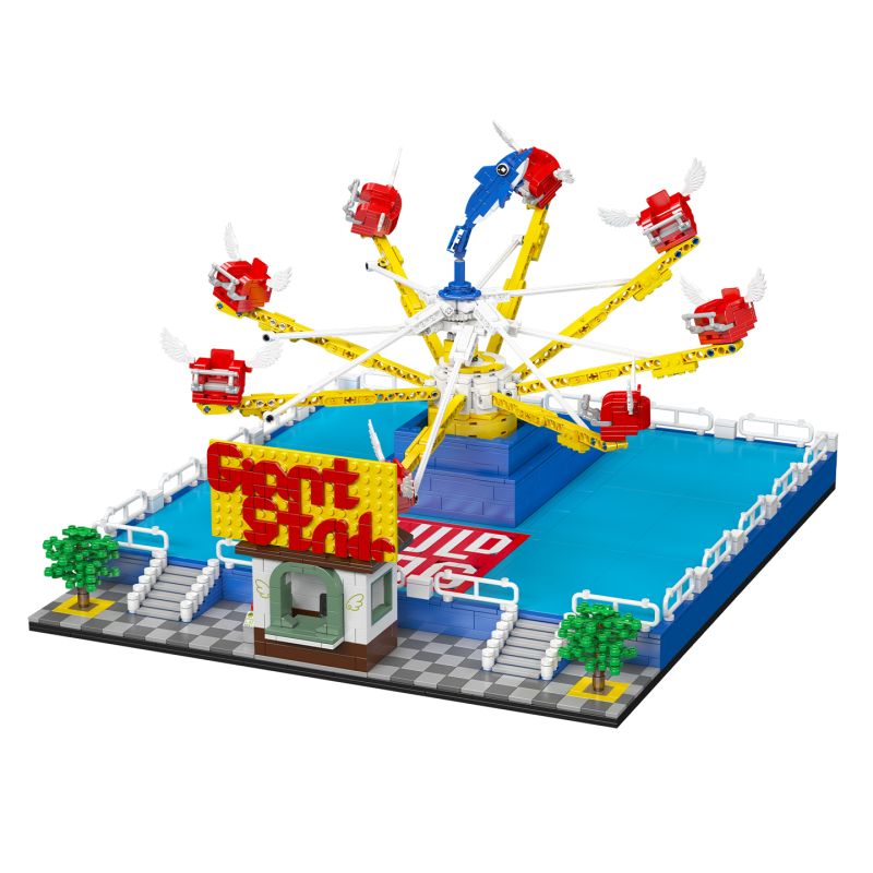 MouldKing 11028 Dolphin Spin Ride Xếp hình lắp ráp ghép mô hình Xứ sở mộng mơ: Cá heo vui nhộn