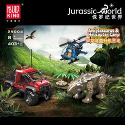 MouldKing 29004 Ankylosaurus & Helicopter Camp Xếp hình lắp ráp ghép mô hình Thế giới kỷ Jura: Ankylosaurus và trại trực thăng