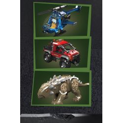 MouldKing 29004 Ankylosaurus & Helicopter Camp Xếp hình lắp ráp ghép mô hình Thế giới kỷ Jura: Ankylosaurus và trại trực thăng