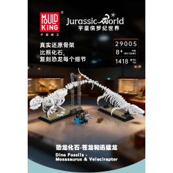 MouldKing 29005 Dino Fossils Mosasaurus & Velociraptor Xếp hình lắp ráp ghép mô hình Thế giới kỷ Jura: Hóa thạch Sorosaurus và Velociraptor