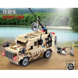 Kazi KY84024 84024 non  XE HUMMER CHỞ LÍNH bộ đồ chơi xếp lắp ráp ghép mô hình Field Army FIELD ARMY SCOUT CAR Chiến Trường 219 khối