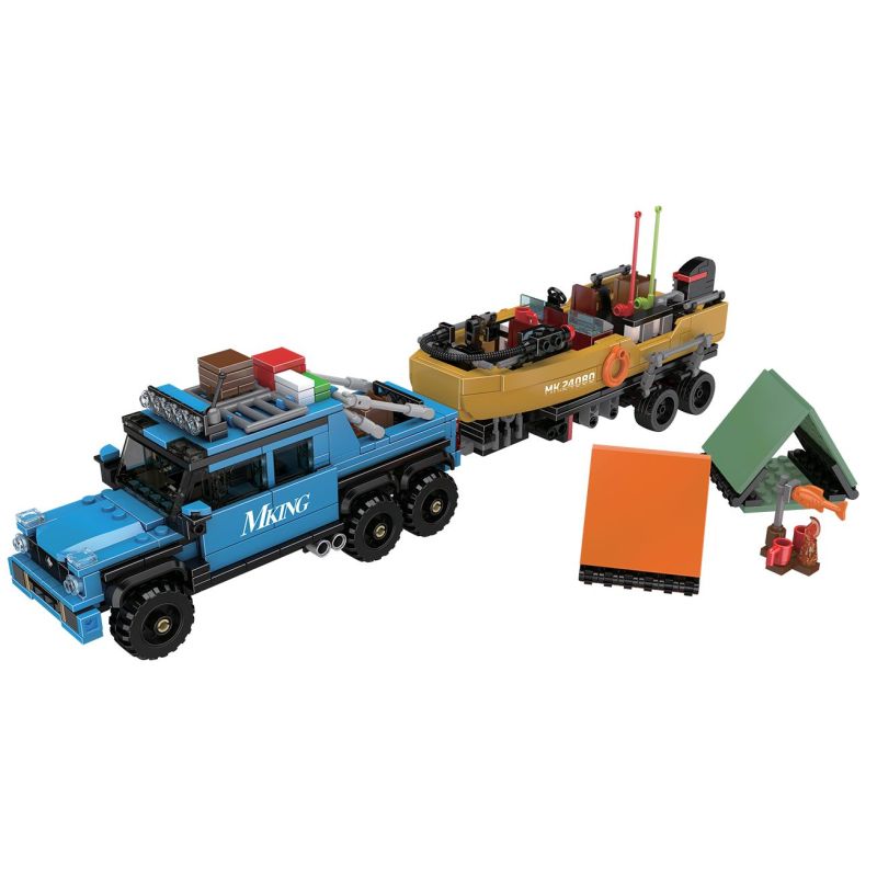 MouldKing 24080 Fishing Boat Trailer Xếp hình lắp ráp ghép mô hình Mini World: Xe kéo thuyền đánh cá