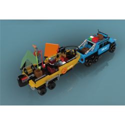 MouldKing 24080 Fishing Boat Trailer Xếp hình lắp ráp ghép mô hình Mini World: Xe kéo thuyền đánh cá