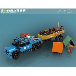 MouldKing 24080 Fishing Boat Trailer Xếp hình lắp ráp ghép mô hình Mini World: Xe kéo thuyền đánh cá