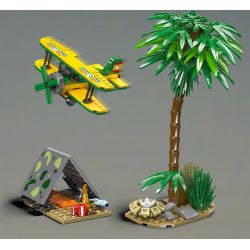MouldKing 29001 Brachiosaurus & Biplane Camp Xếp hình lắp ráp ghép mô hình Thế giới kỷ Jura: Trứng khủng long trại Gyrosaurus