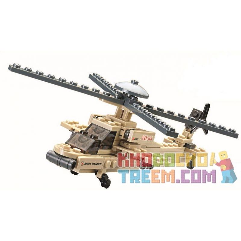 Kazi KY84023 84023 non  TRỰC THĂNG TẤN CÔNG bộ đồ chơi xếp lắp ráp ghép mô hình Field Army Chiến Trường 97 khối